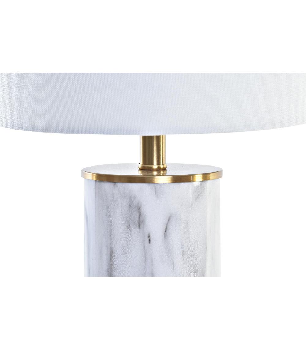 Wadiga Lampe Ronde Et Abat-jour Blanc - 23x23x47cm