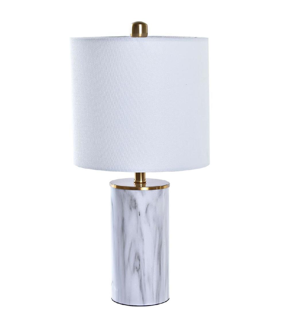 wadiga Lampe ronde et abat-jour blanc - 23x23x47cm