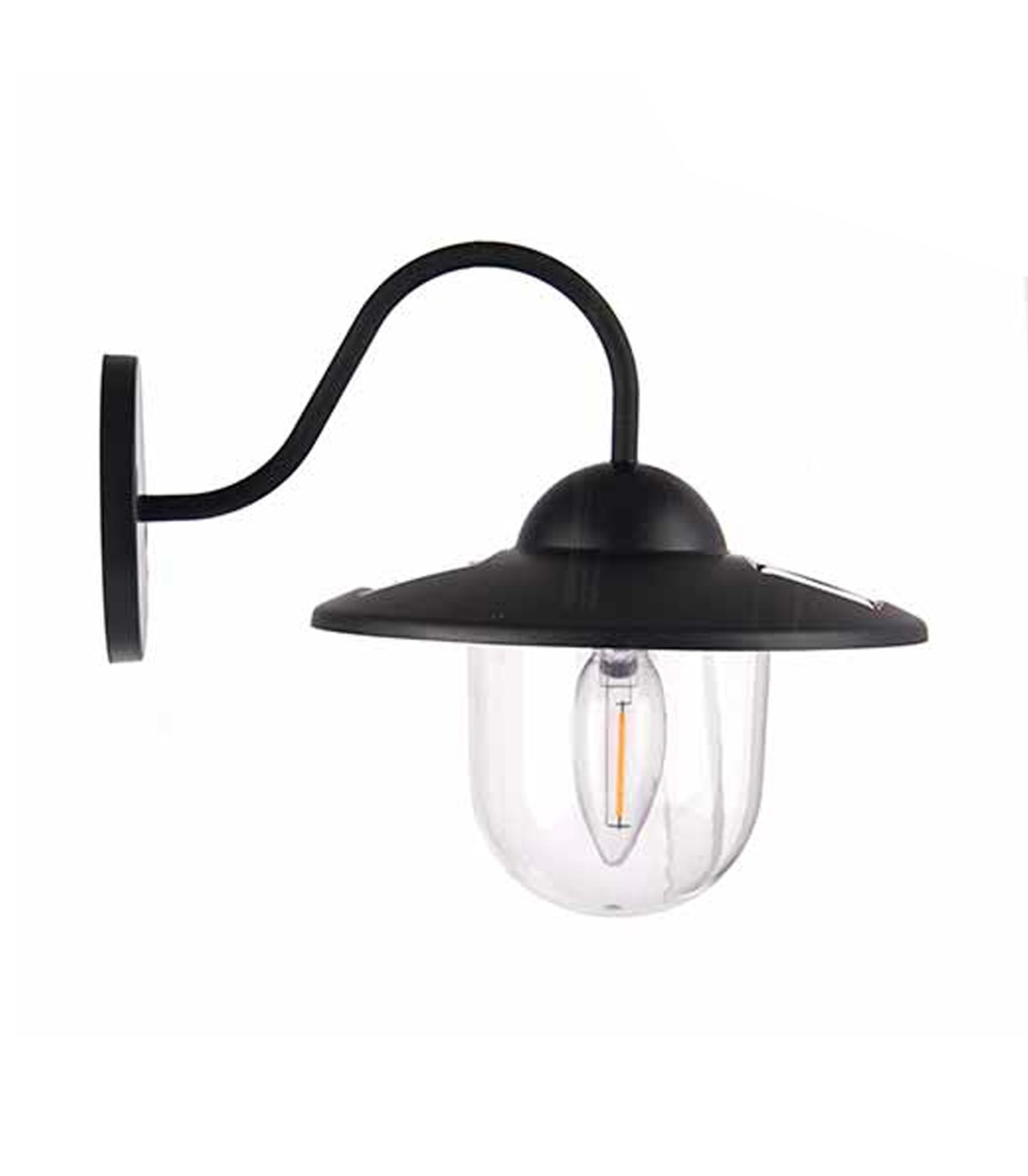Wadiga Lampe Solaire Murale En Plastique Noir