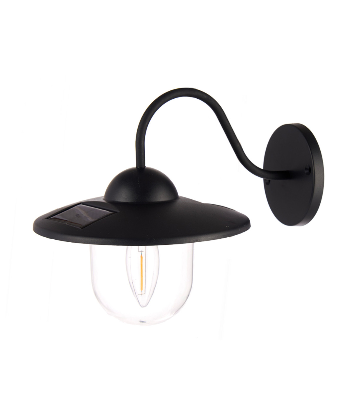 wadiga Lampe solaire murale en plastique noir
