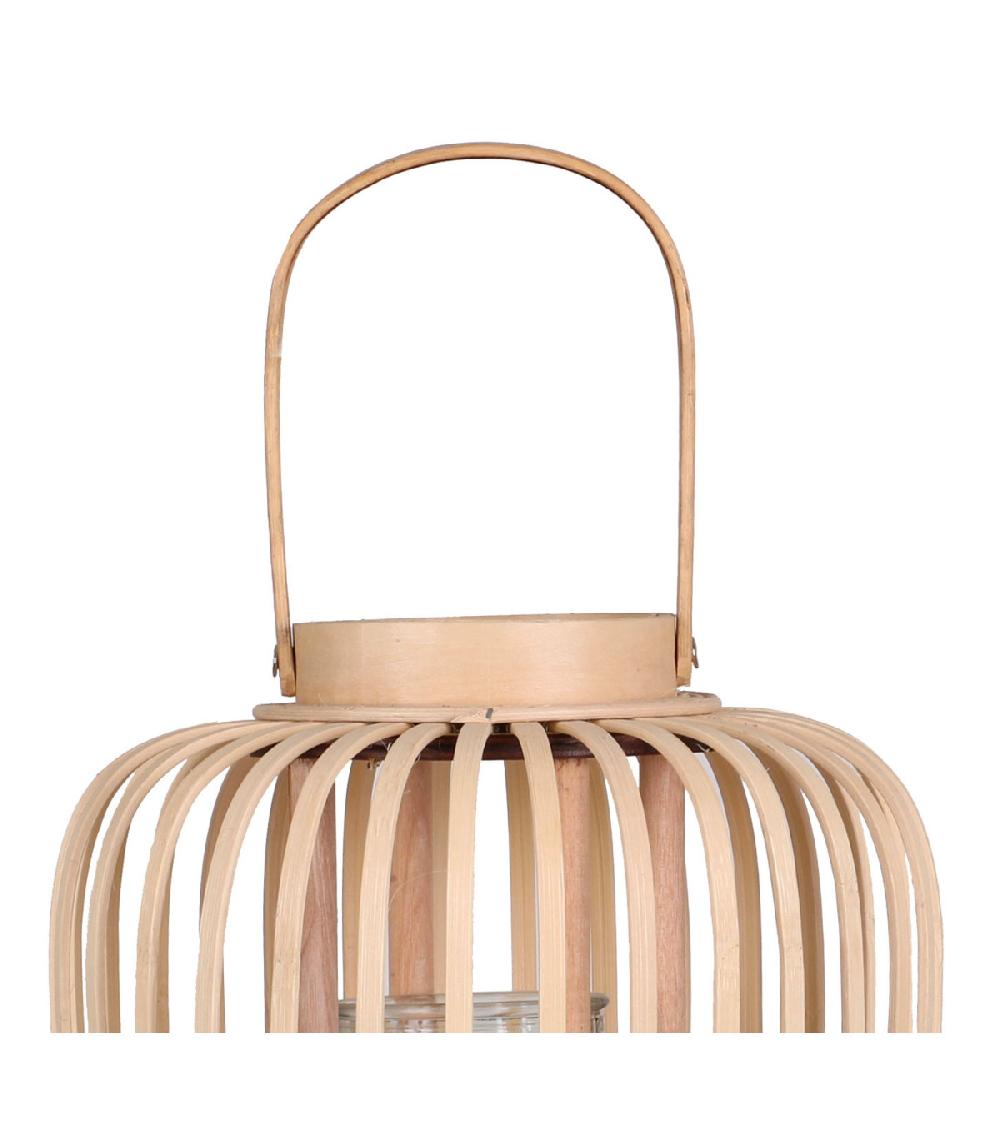 Wadiga Lanterne En Bambou Et Verre - 24x24x29cm