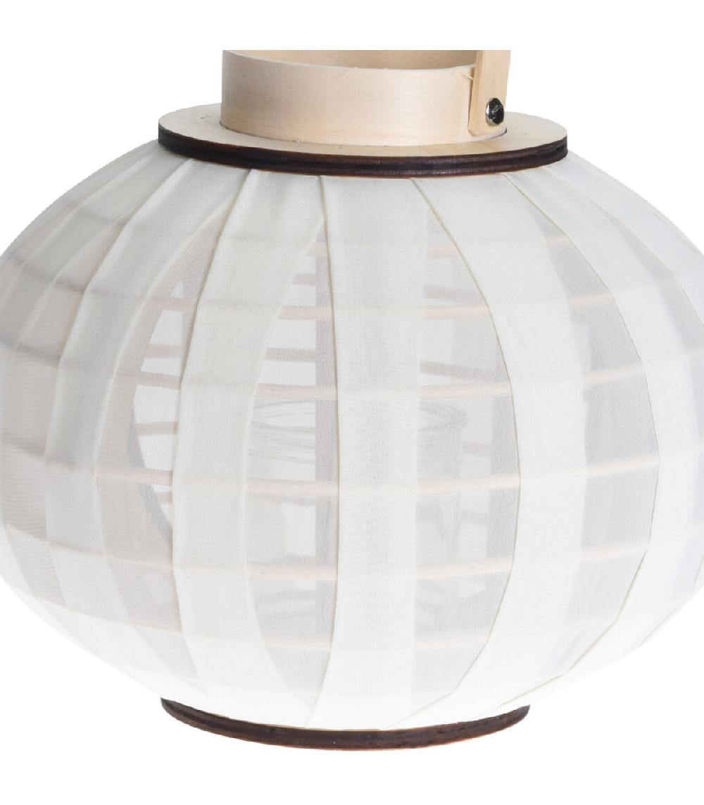 Wadiga Lanterne En Bois Et Gaze Blanc 25x25x21cm