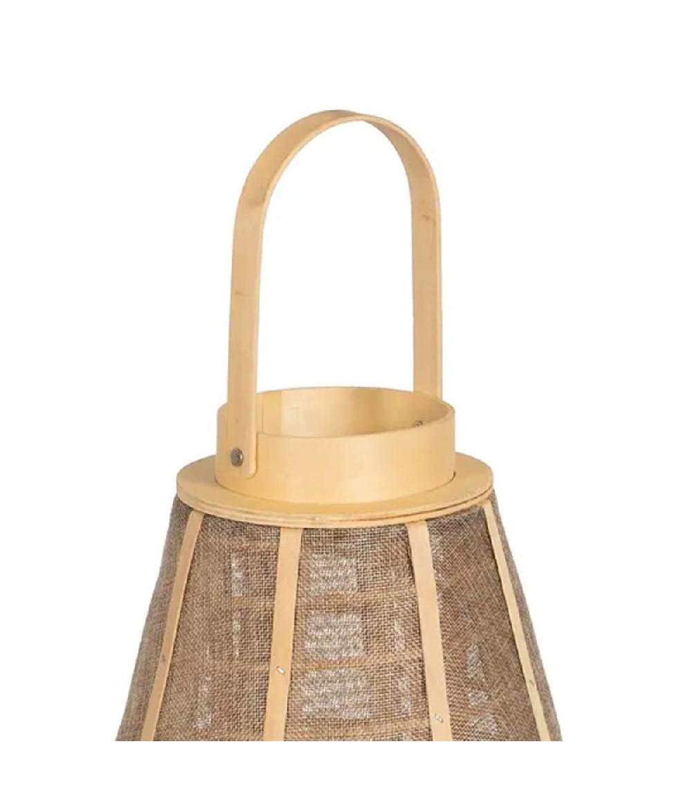 Wadiga Lanterne En Bois Et Jute 26x26x41cm