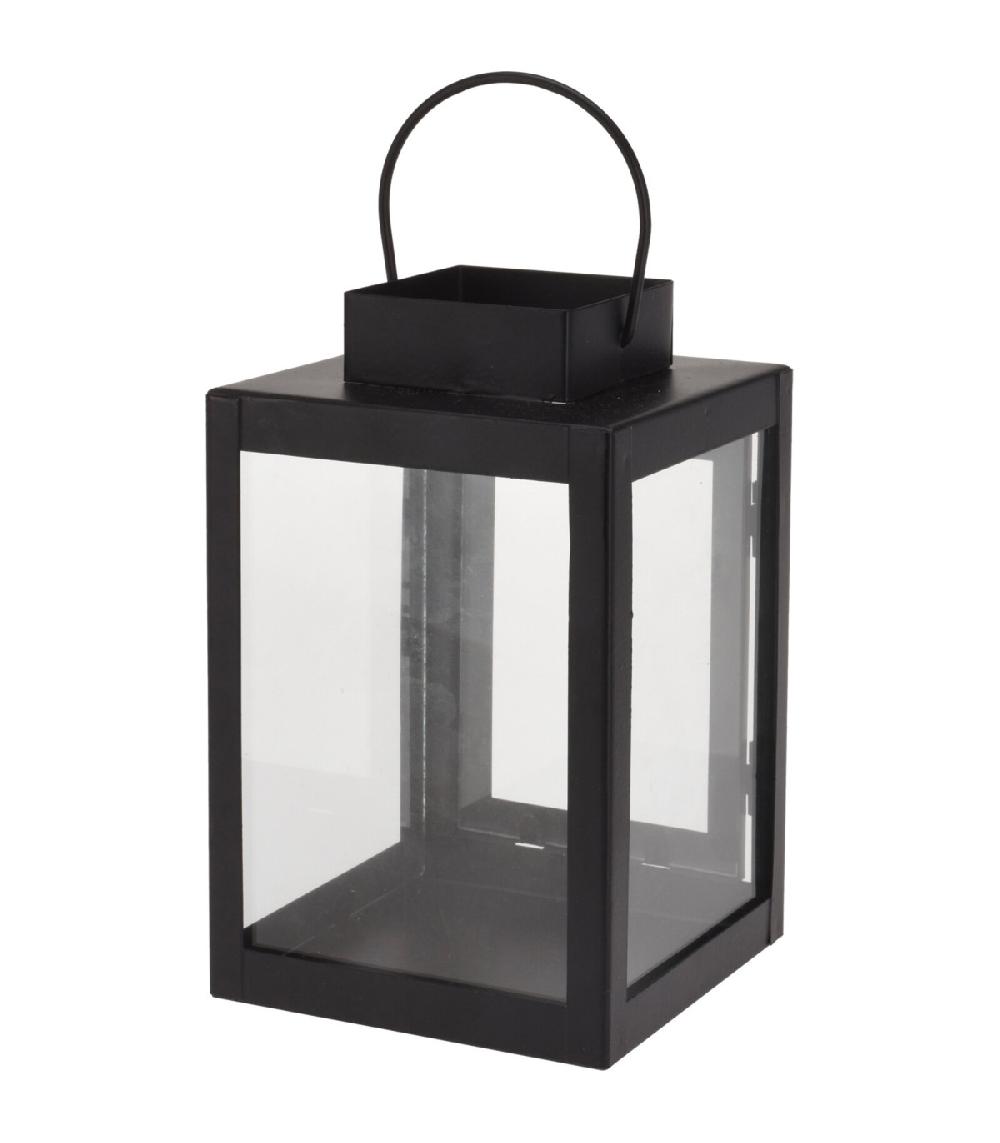 wadiga Lanterne en métal noir et verre 10x10x16cm