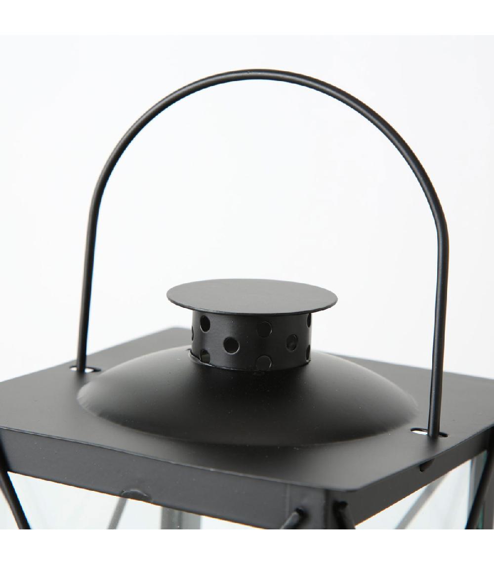 Wadiga Lanterne En Métal Noir Et Verre 17x17x30cm