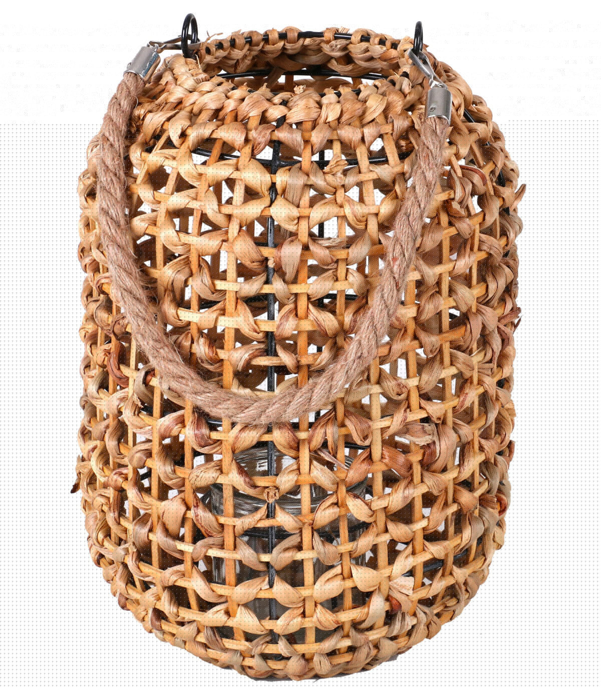 wadiga Lanterne en rotin et jute - 20x20x29cm
