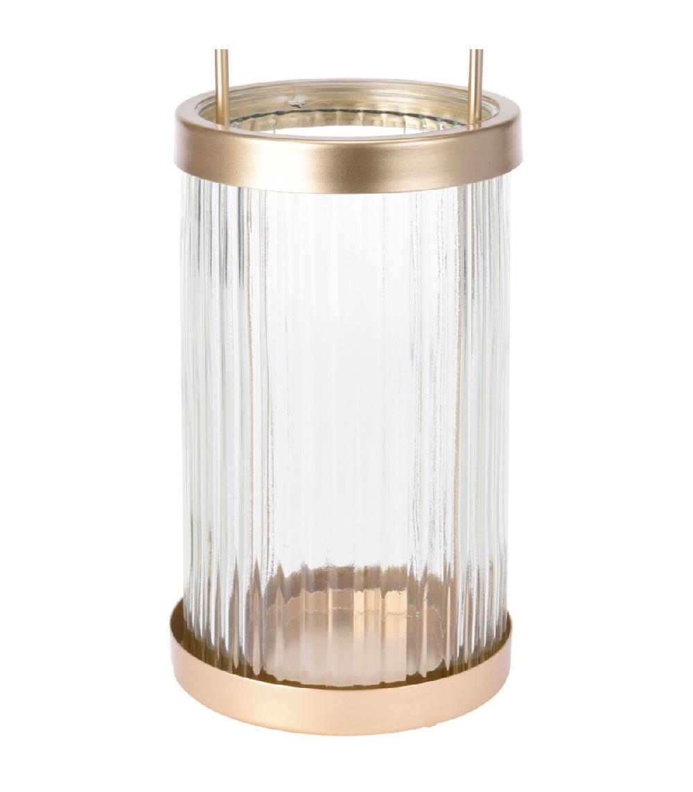 Wadiga Lanterne En Verre Et Métal Doré