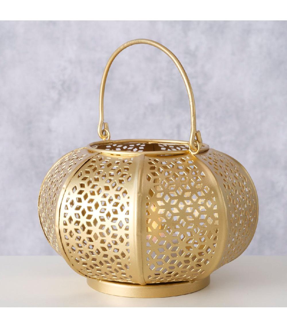 Wadiga Lanterne Métal Doré Style Oriental
