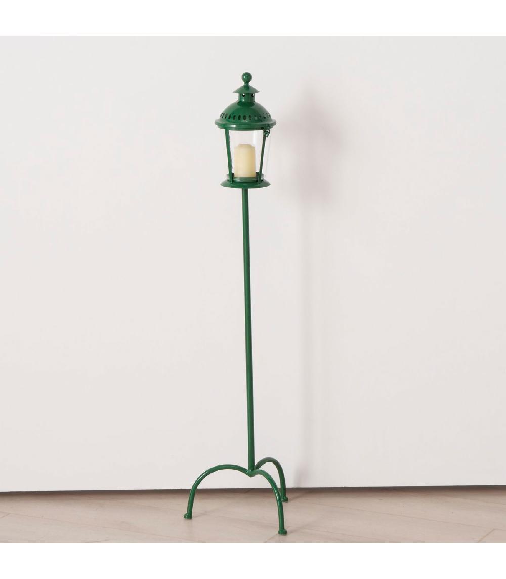 Wadiga Lanterne Sur Pied En Métal Vert 31x31x110cm