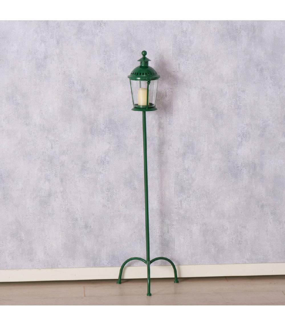 Wadiga Lanterne Sur Pied En Métal Vert 31x31x110cm