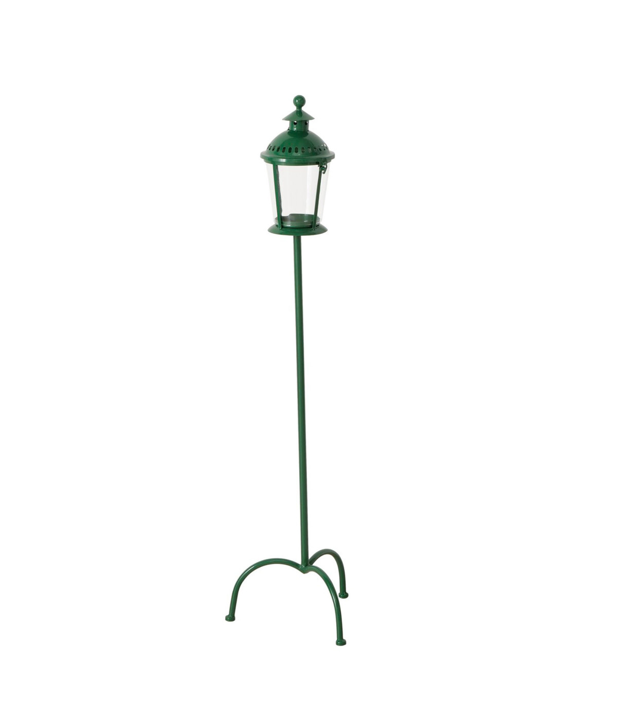 wadiga Lanterne sur pied en métal vert 31x31x110cm