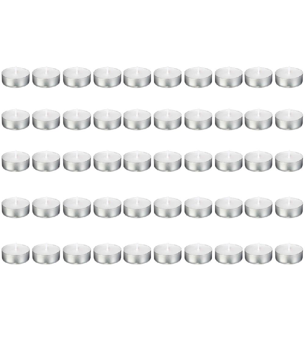 Wadiga Lot De 50 Bougies Chauffe-plat Blanches