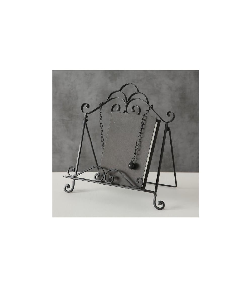 Wadiga Lutrin De Cuisine En Métal Noir - 34x24x32cm