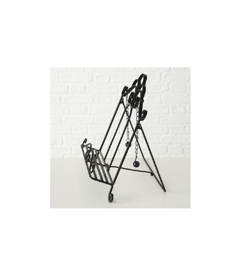 Wadiga Lutrin De Cuisine En Métal Noir - 34x24x32cm