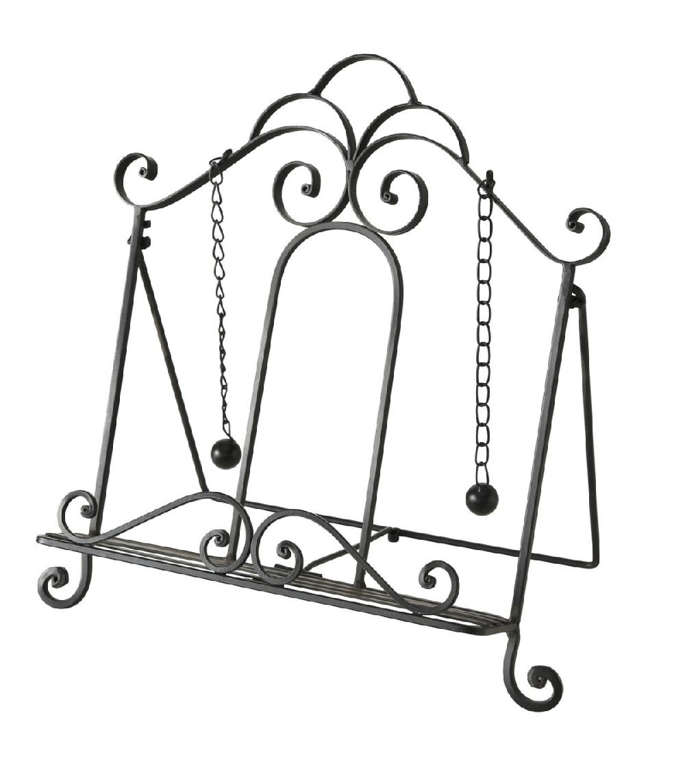 wadiga Lutrin de cuisine en métal noir - 34x24x32cm