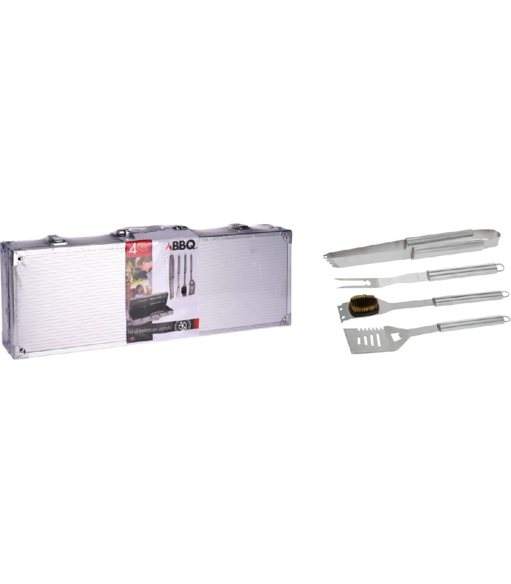 Wadiga Malette Barbecue 4 Ustensiles En Inox