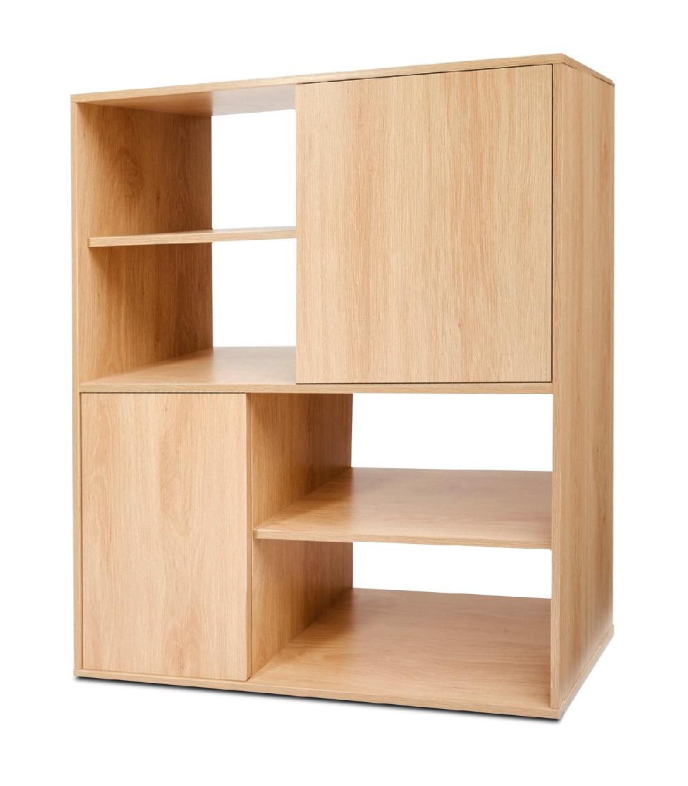 wadiga Meuble étagère en bois 80x30x80cm