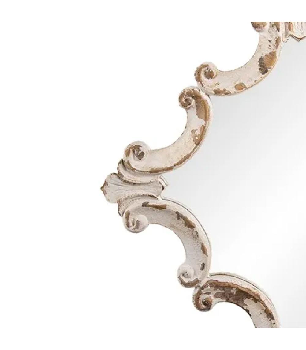 Wadiga Miroir Classique En Bois Blanc 60x3x76cm
