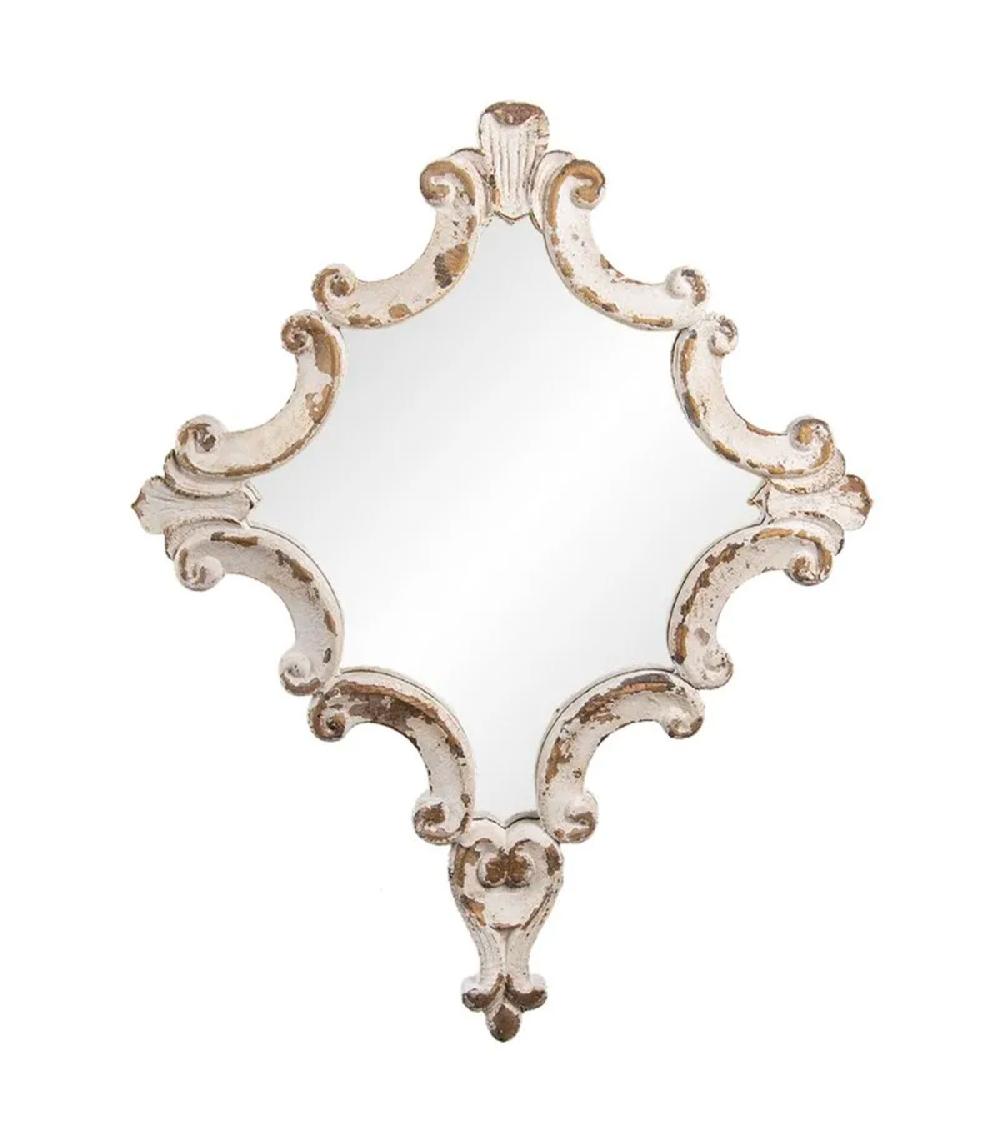 wadiga Miroir classique en bois blanc 60x3x76cm