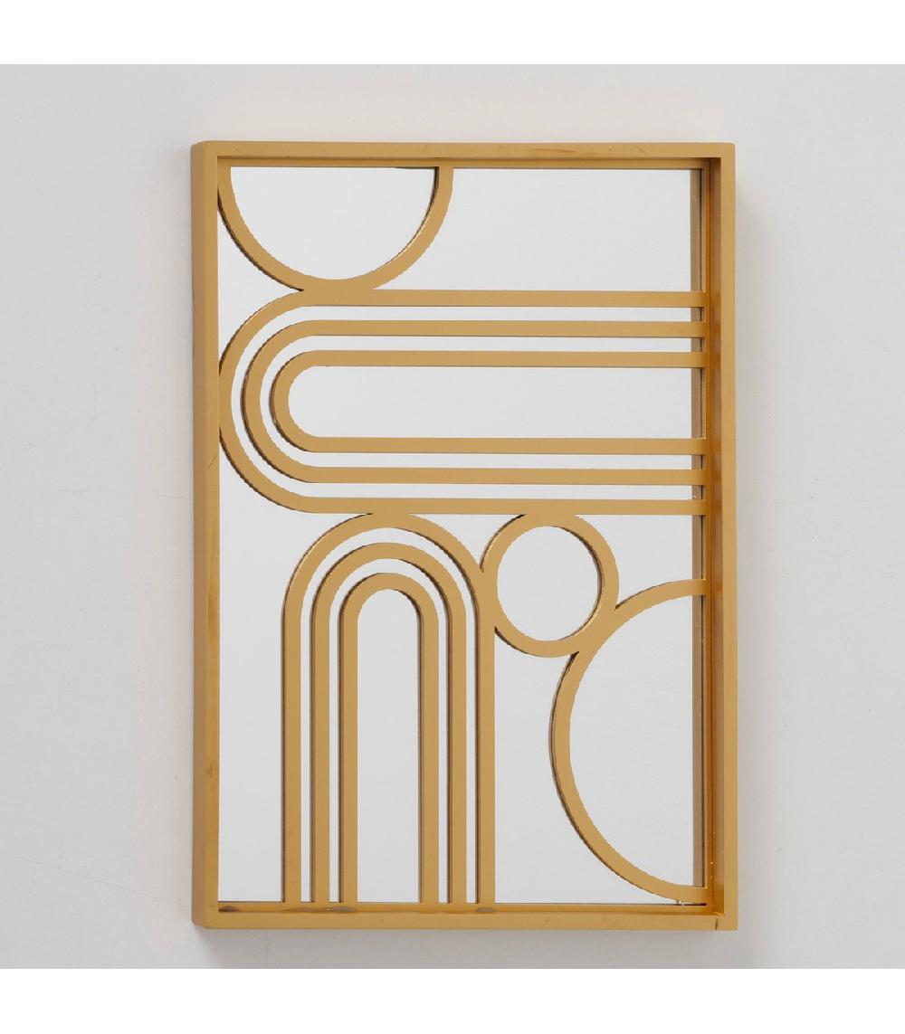 Wadiga Miroir Déco Rectangulaire Doré 40x29x2cm