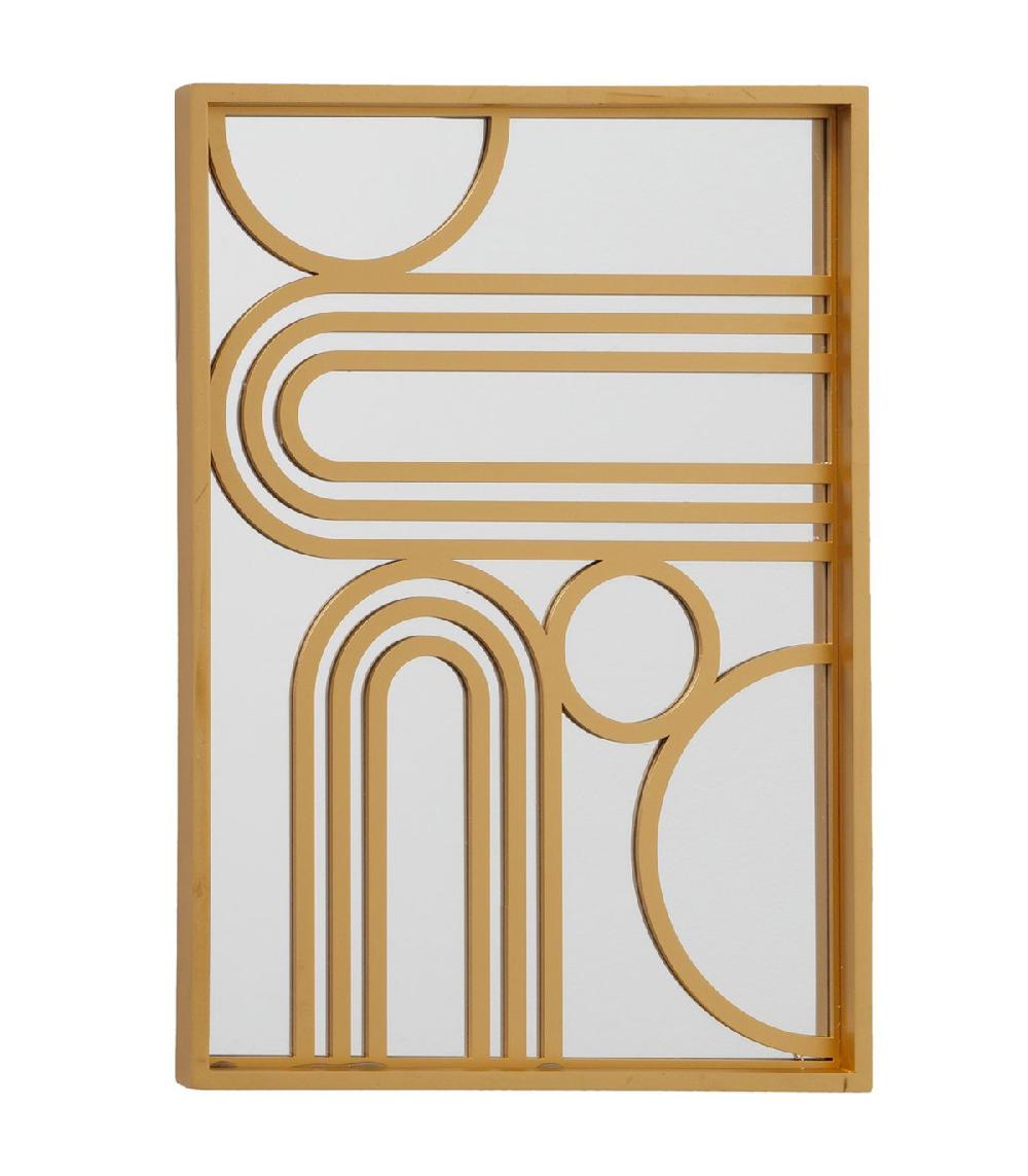 wadiga Miroir déco rectangulaire doré 40x29x2cm