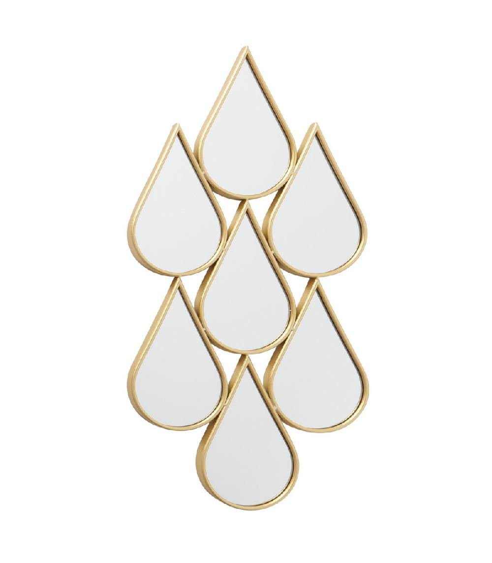 wadiga Miroir gouttes en métal doré 46x98x2.5cm