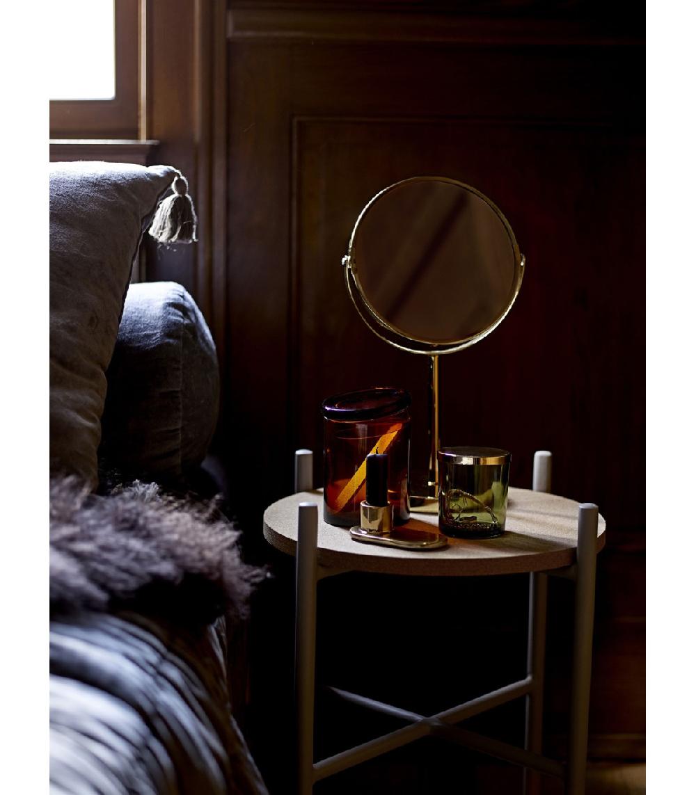 Wadiga Miroir Grossissant Sur Pied En Métal Doré