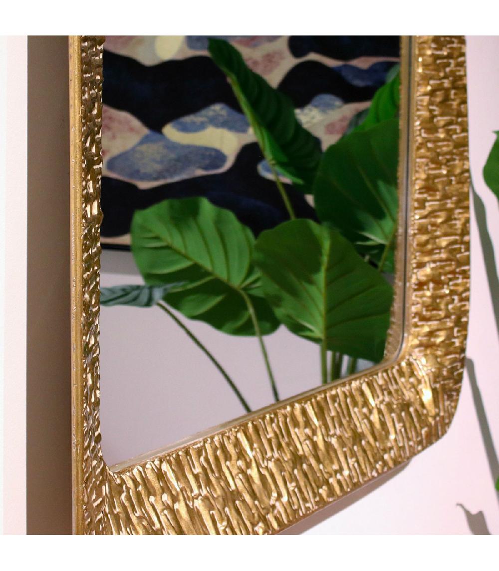Wadiga Miroir Mural Carré Métal Doré 80x6x80cm