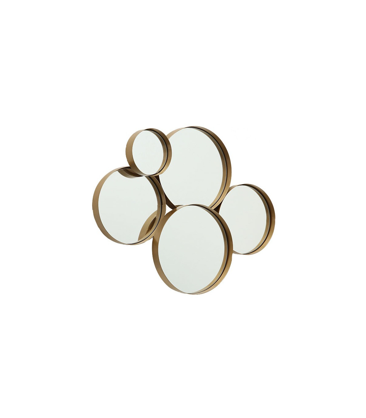wadiga Miroir Mural en Métal Doré Multi-miroirs