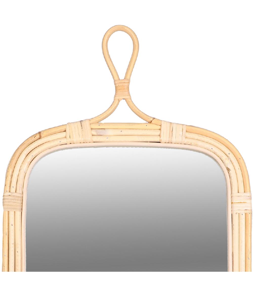 Wadiga Miroir Mural En Rotin 34x52cm