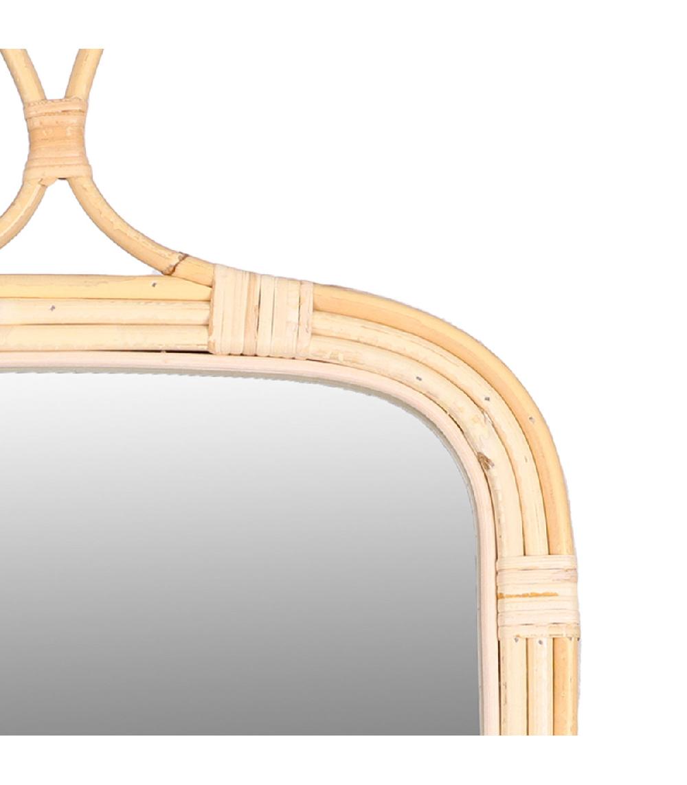 Wadiga Miroir Mural En Rotin 34x52cm