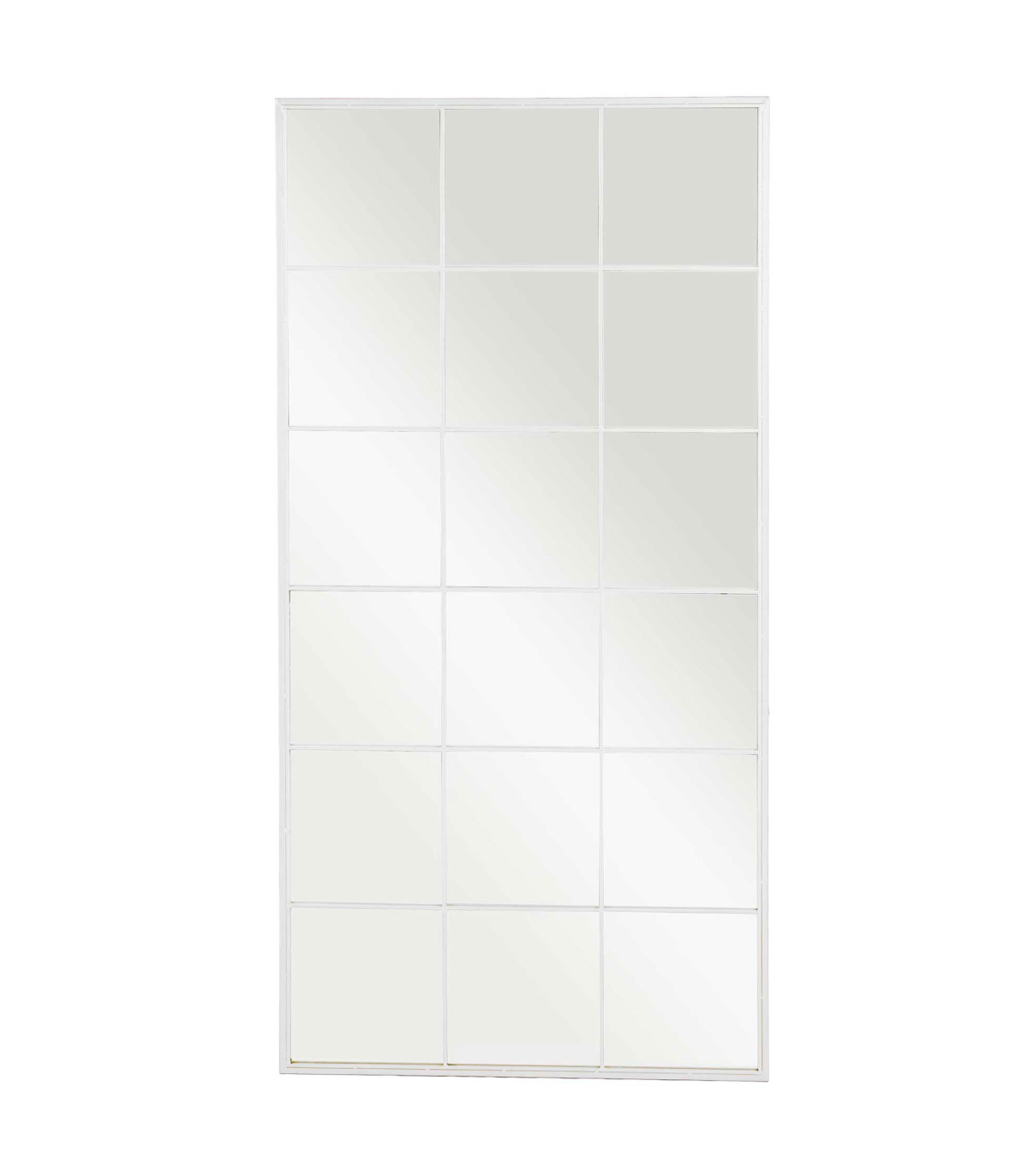wadiga Miroir mural fenêtre métal blanc 180x90cm
