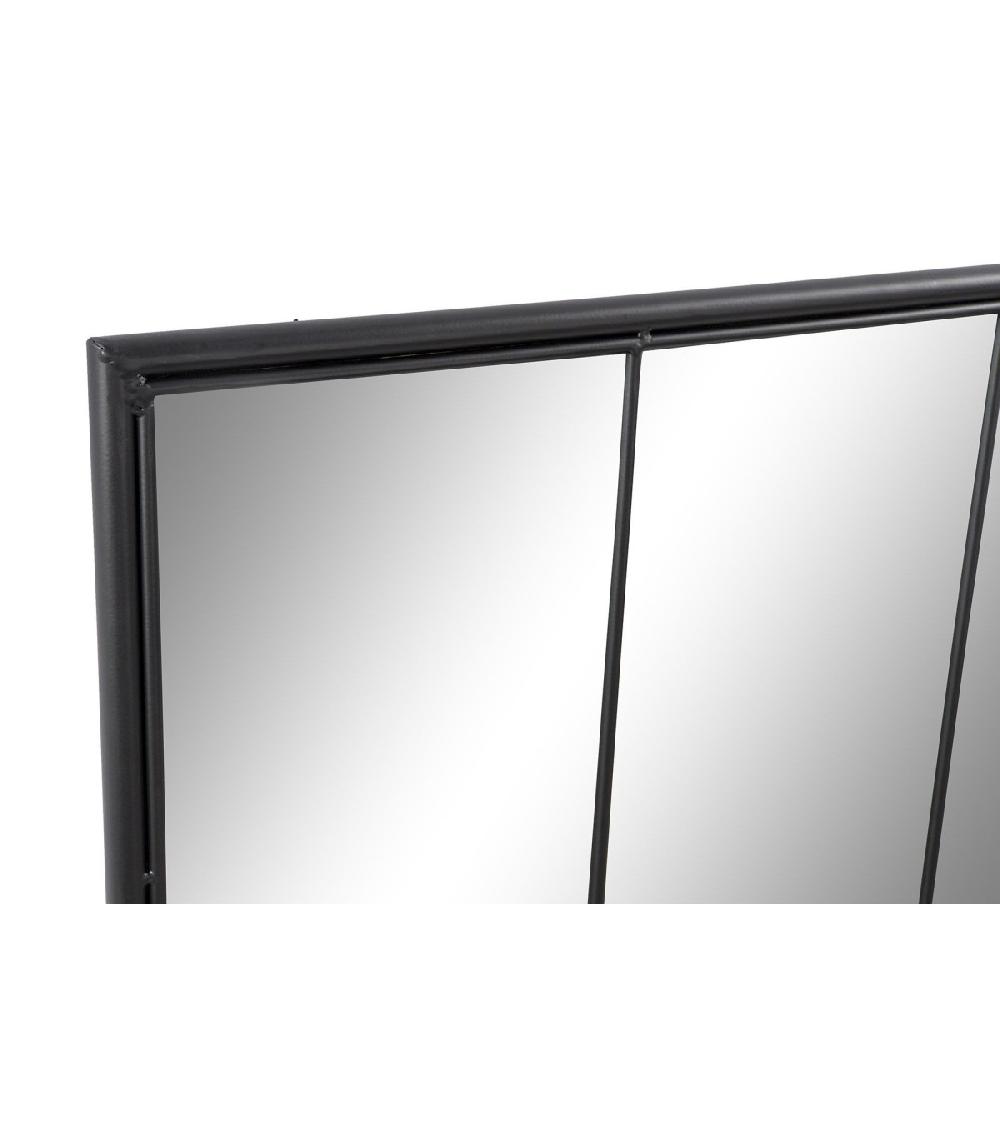 Wadiga Miroir Mural Fenêtre Métal Noir - 90x2x120cm