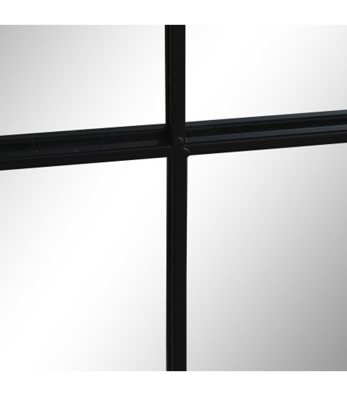 Wadiga Miroir Mural Fenêtre Métal Noir 90x2x90cm
