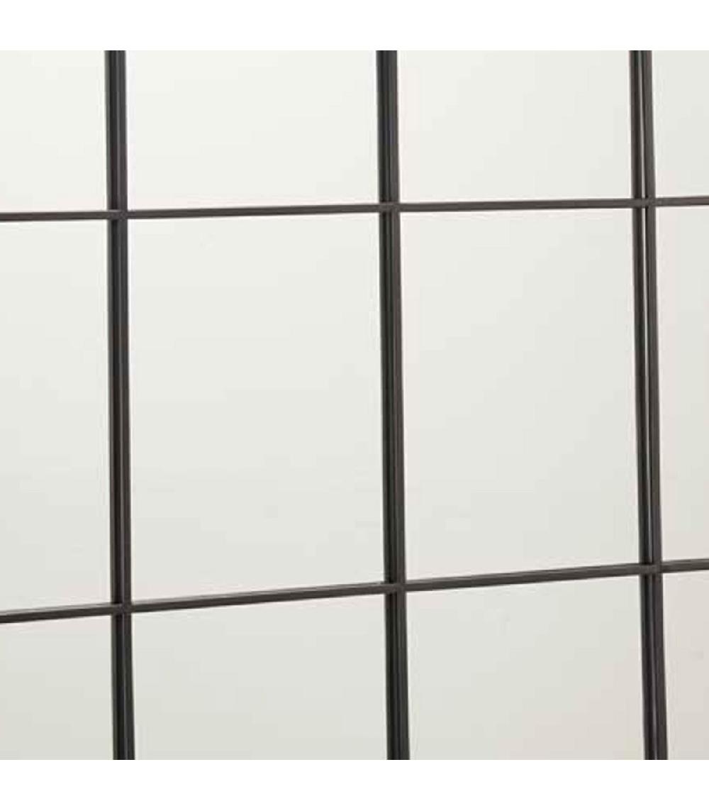 Wadiga Miroir Mural Fenêtre Rond Métal Noir 100cm