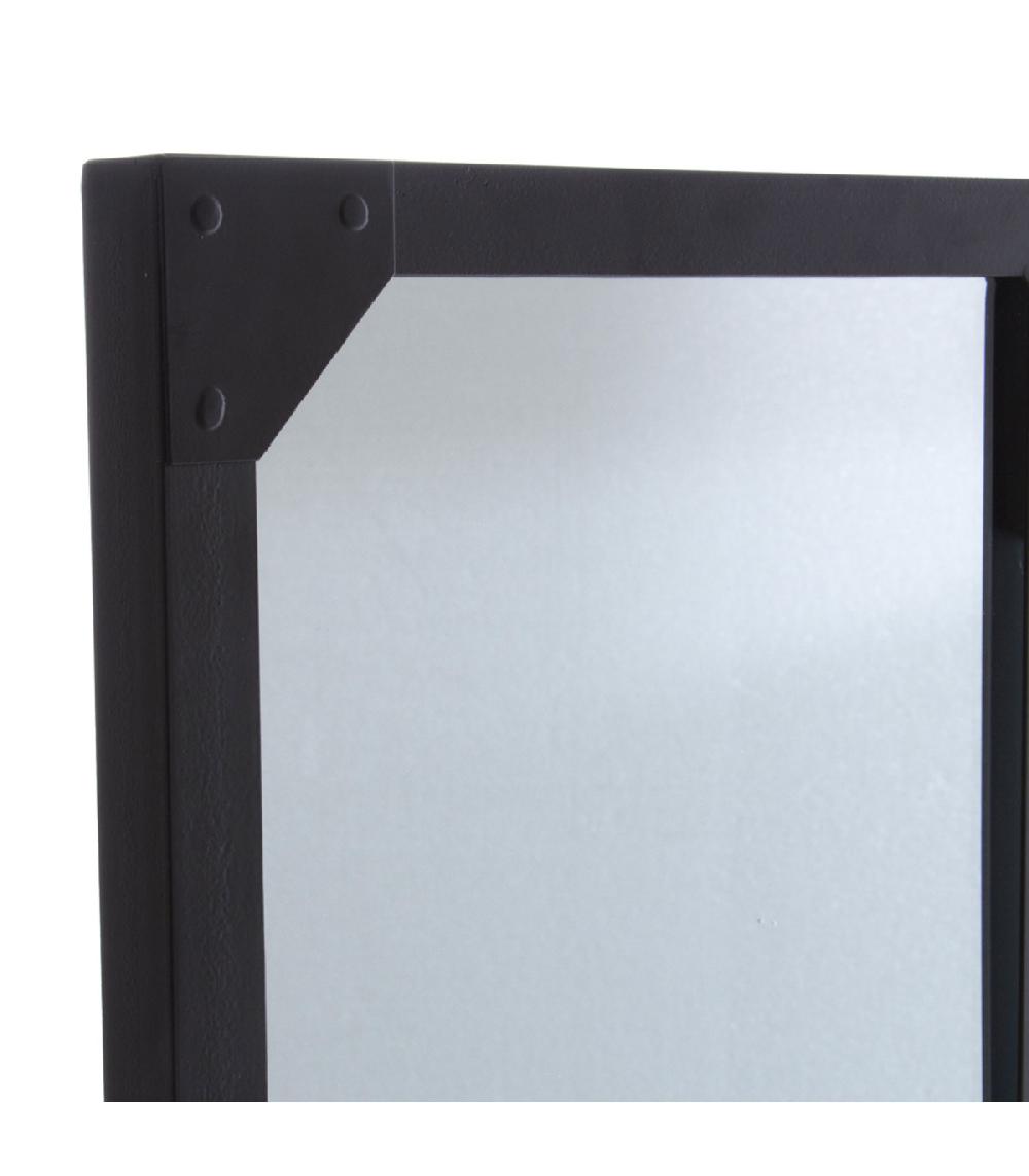 Wadiga Miroir Mural Métal Noir 116x76x2.8cm