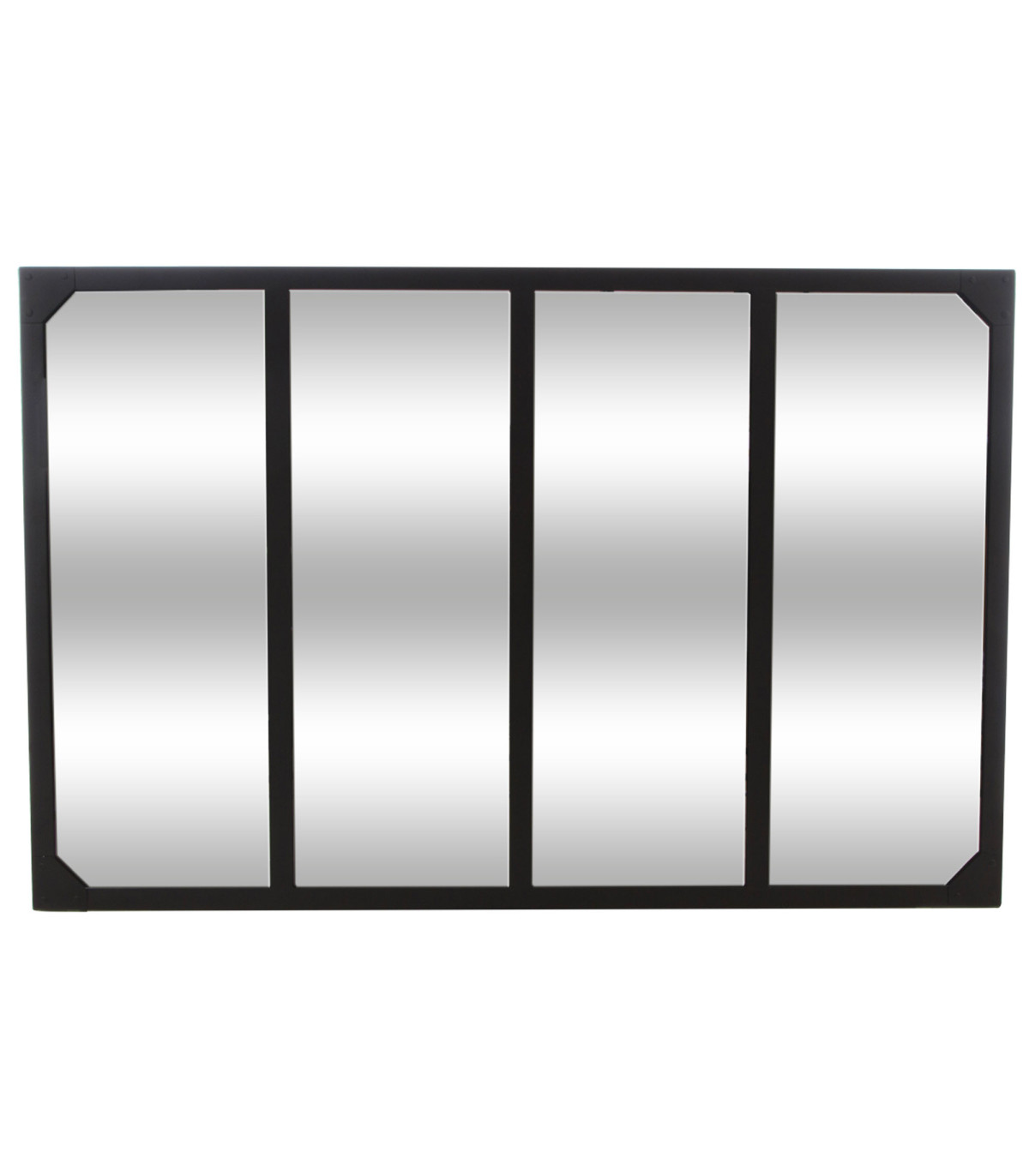 wadiga Miroir mural métal noir 116x76x2.8cm
