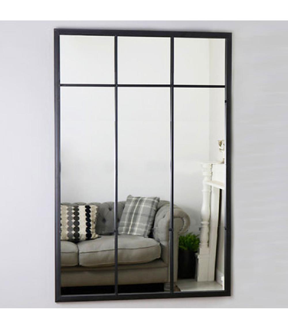 Wadiga Miroir Mural Métal Noir 61x89cm