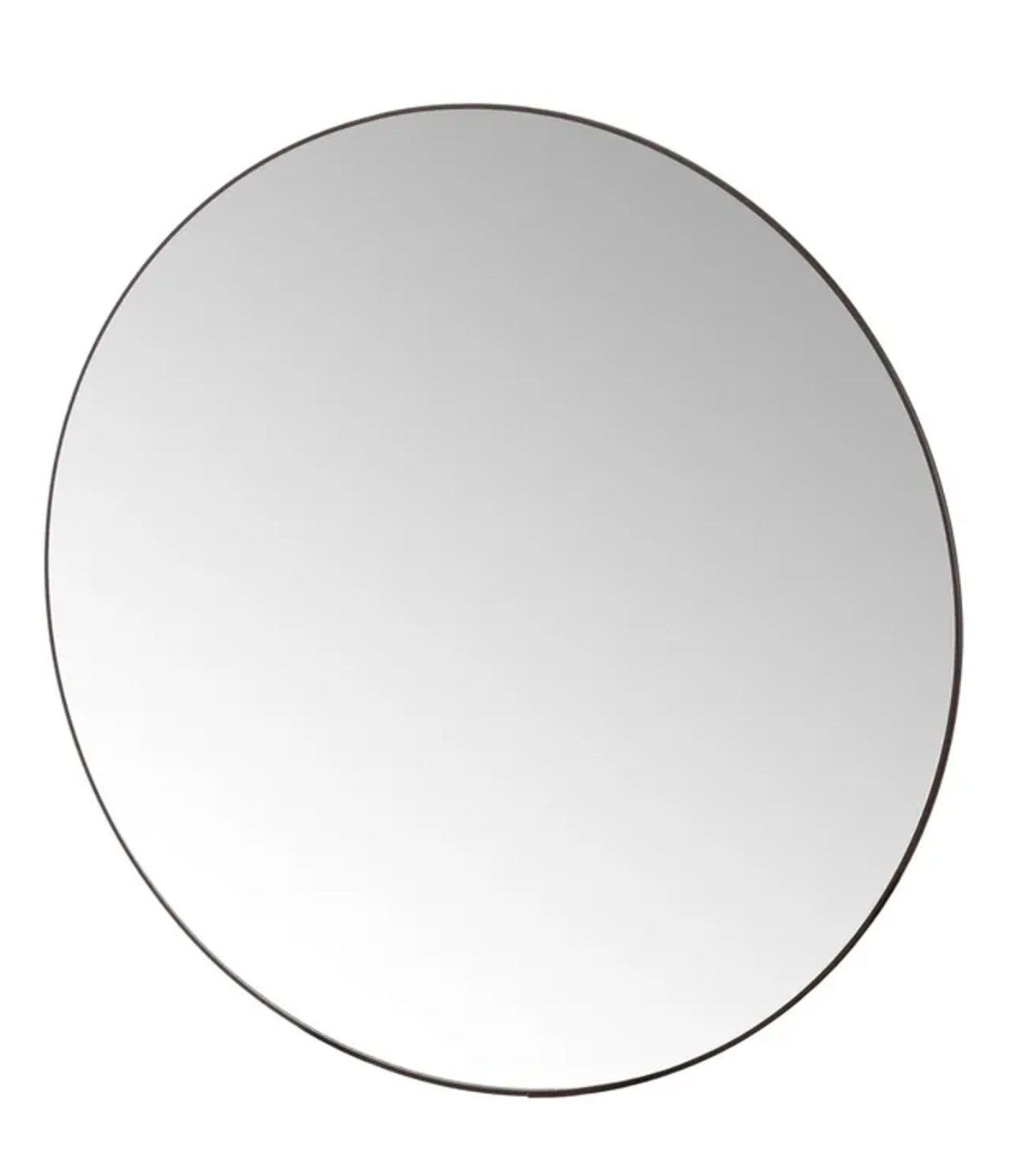 wadiga Miroir mural rond en métal noir 49x49x4cm