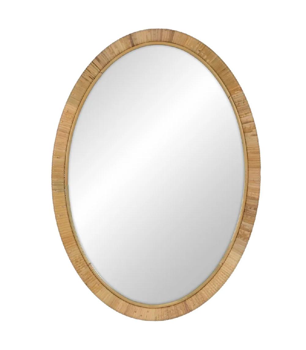 wadiga Miroir ovale en rotin 50x2x70cm