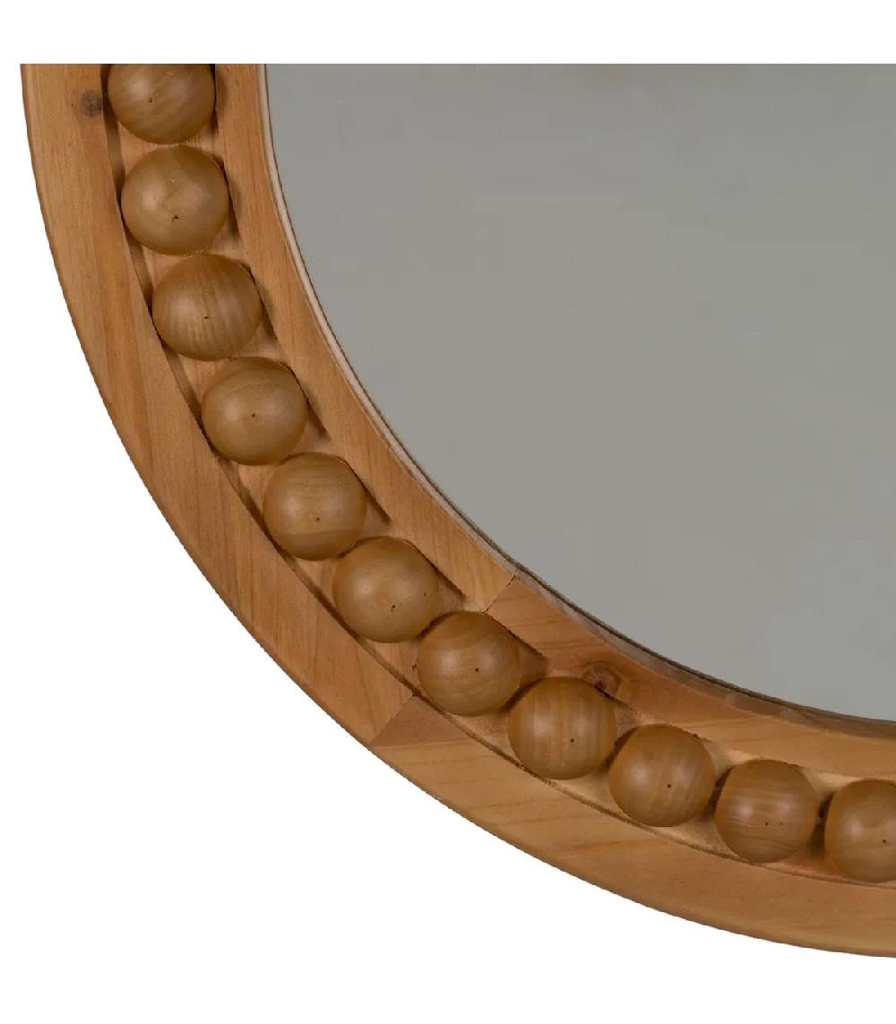 Wadiga Miroir Rond En Bois 50.5x3x50.5cm