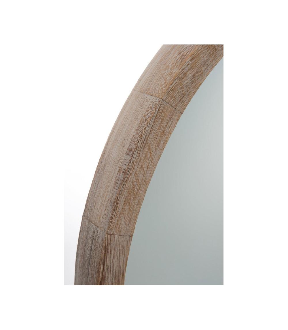 Wadiga Miroir Rond En Bois Blanchi - Diamètre 60cm