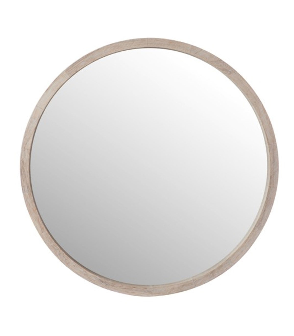 wadiga Miroir Rond en Bois Blanchi - Diamètre 60cm