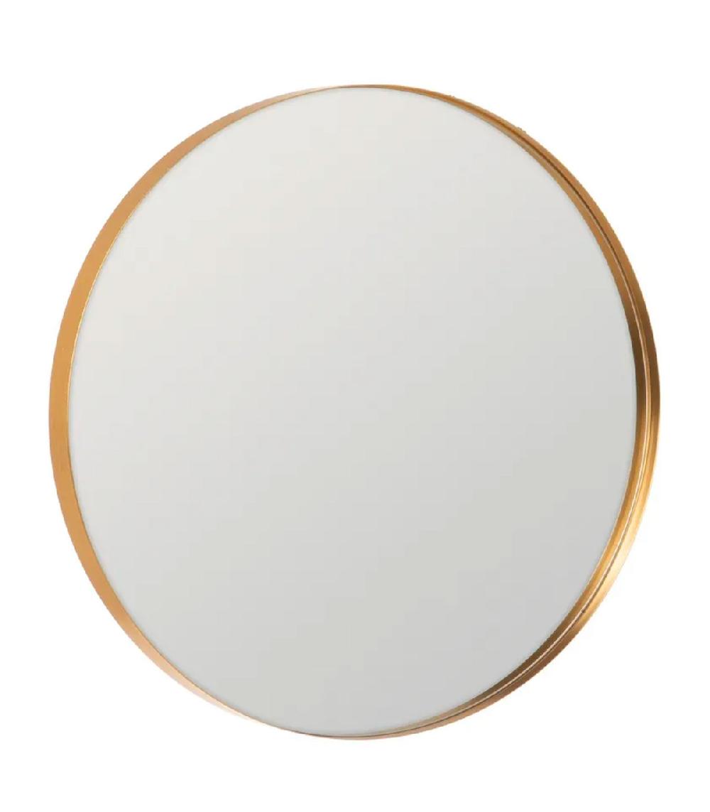 wadiga Miroir rond en métal doré 60x4x60cm