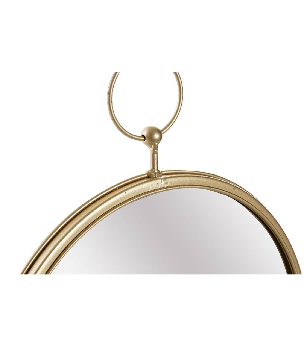 Wadiga Miroir Rond Métal Doré - Diamètre 32cm
