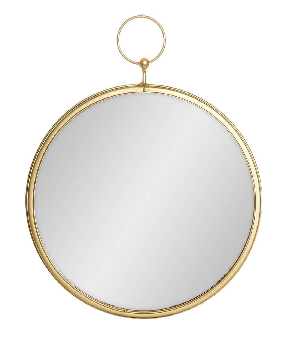 wadiga Miroir Rond Métal Doré - Diamètre 32cm