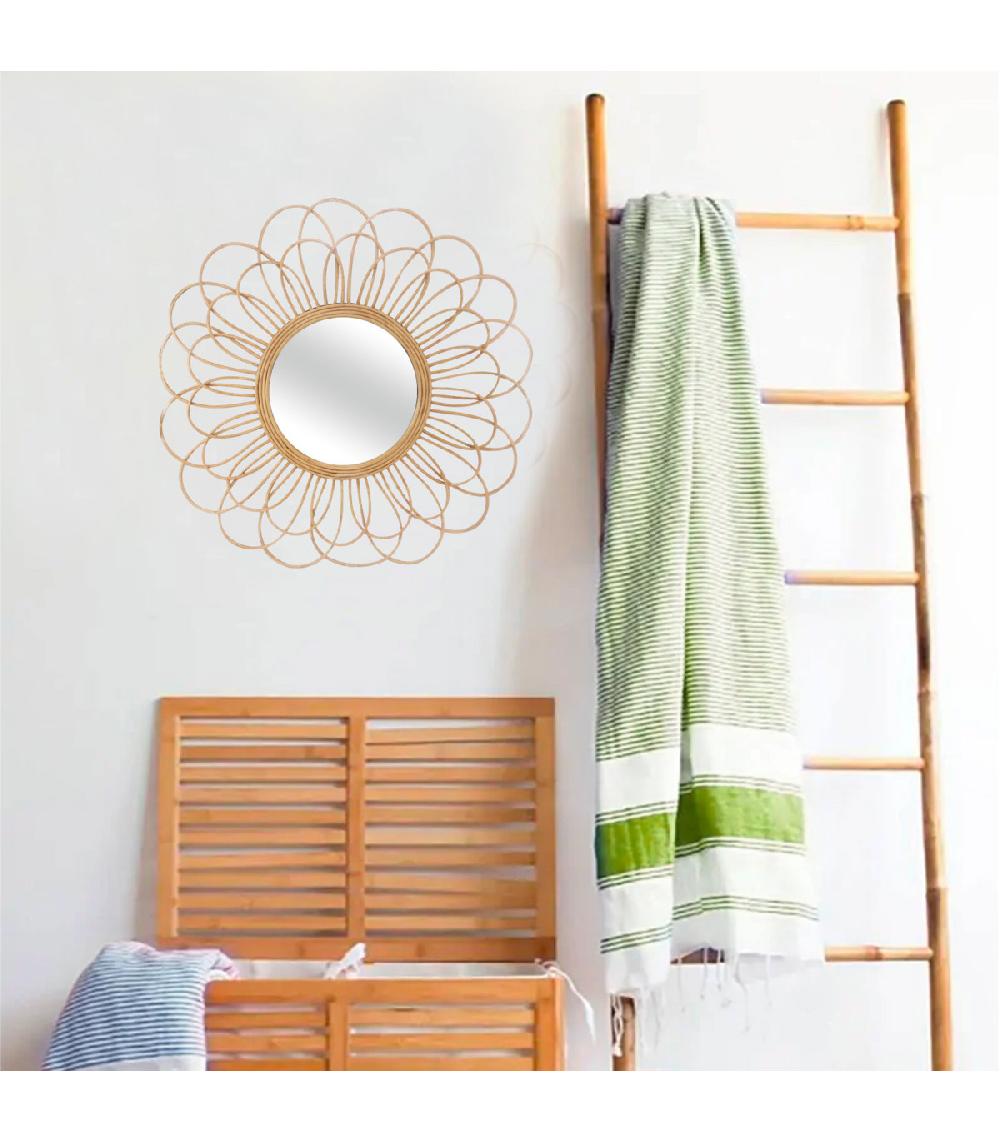 Wadiga Miroir Rond Rotin 56cm