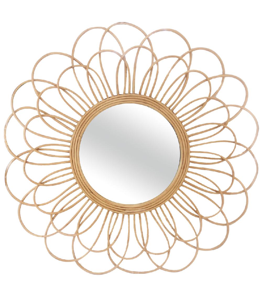 wadiga Miroir rond rotin 56cm