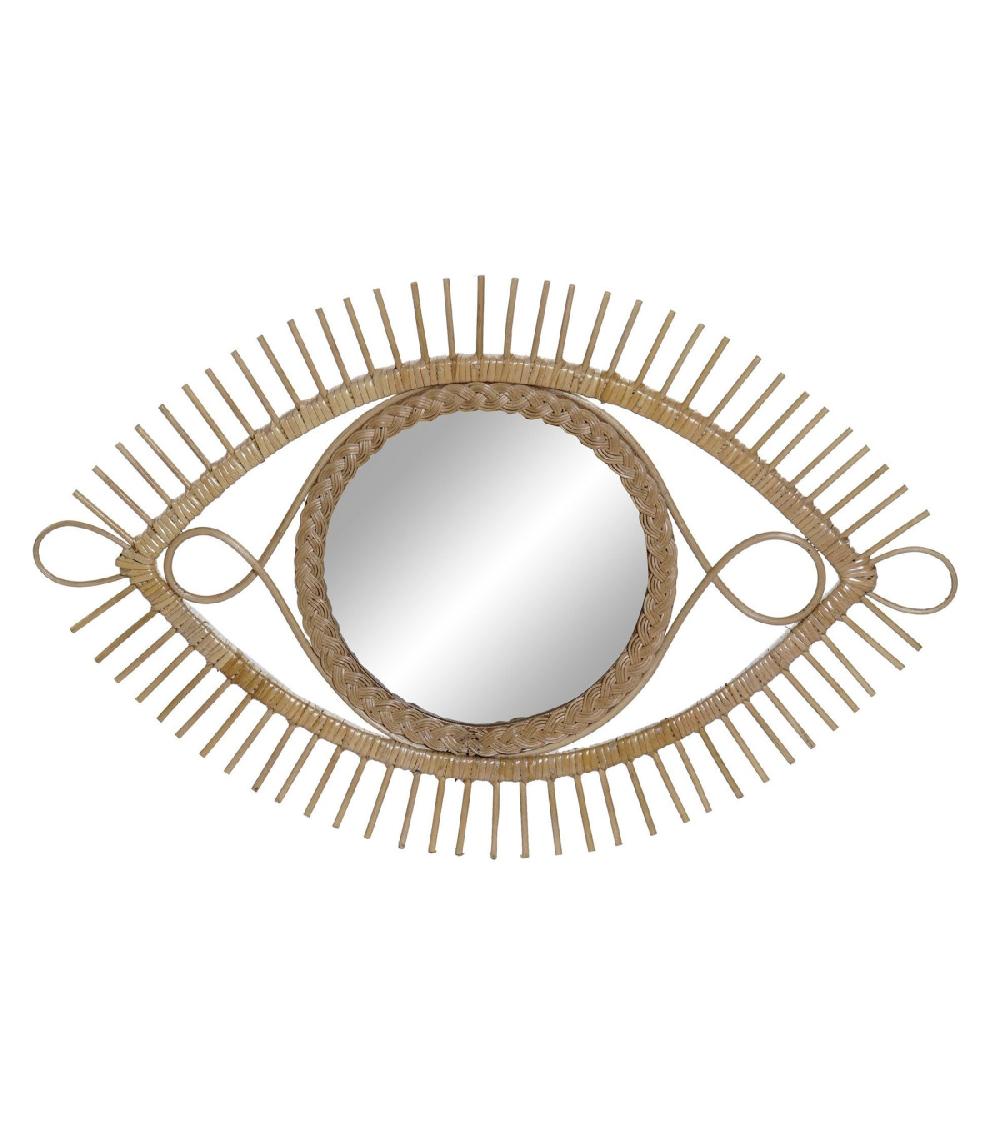 wadiga Miroir Rotin Naturel Oeil