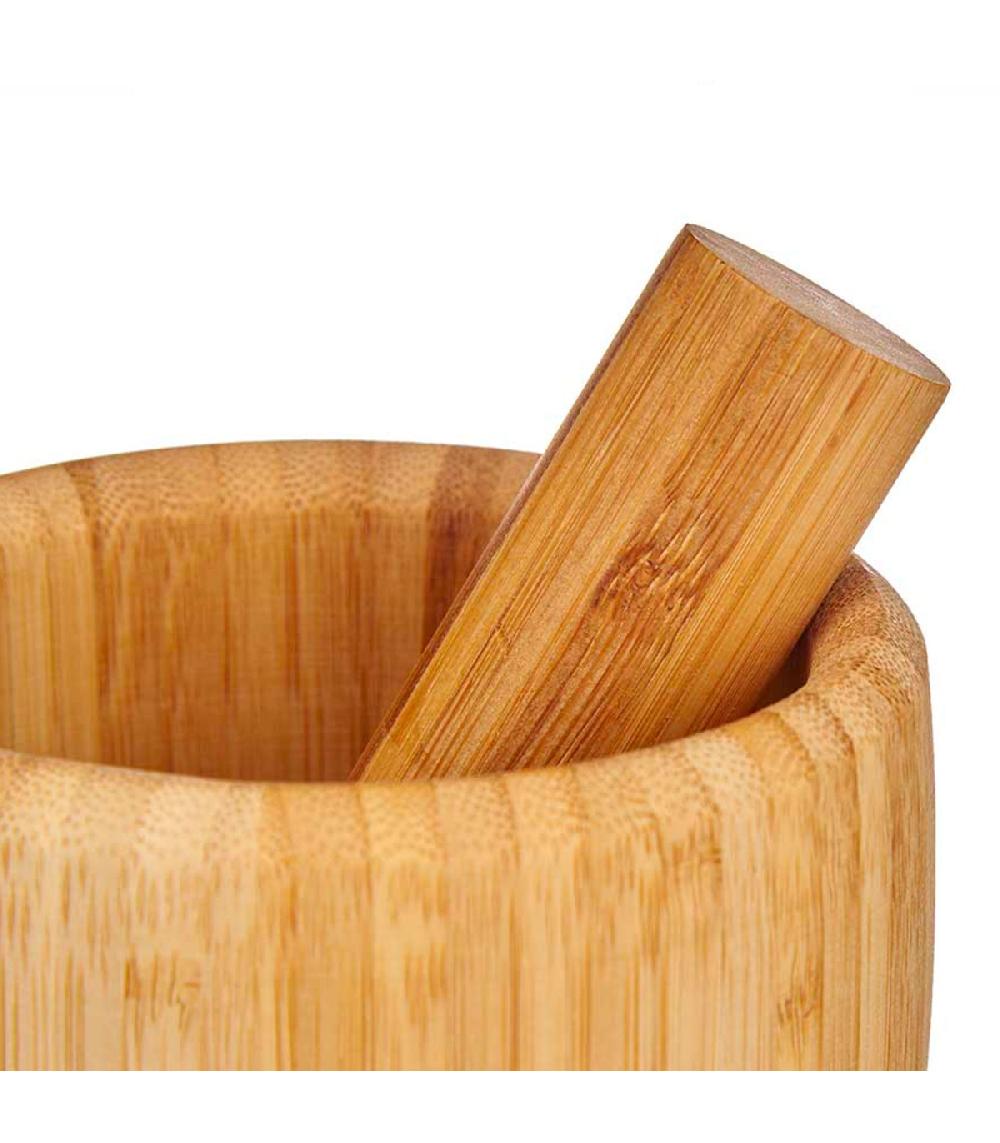 Wadiga Mortier Et Pilon En Bambou 11x11x12cm